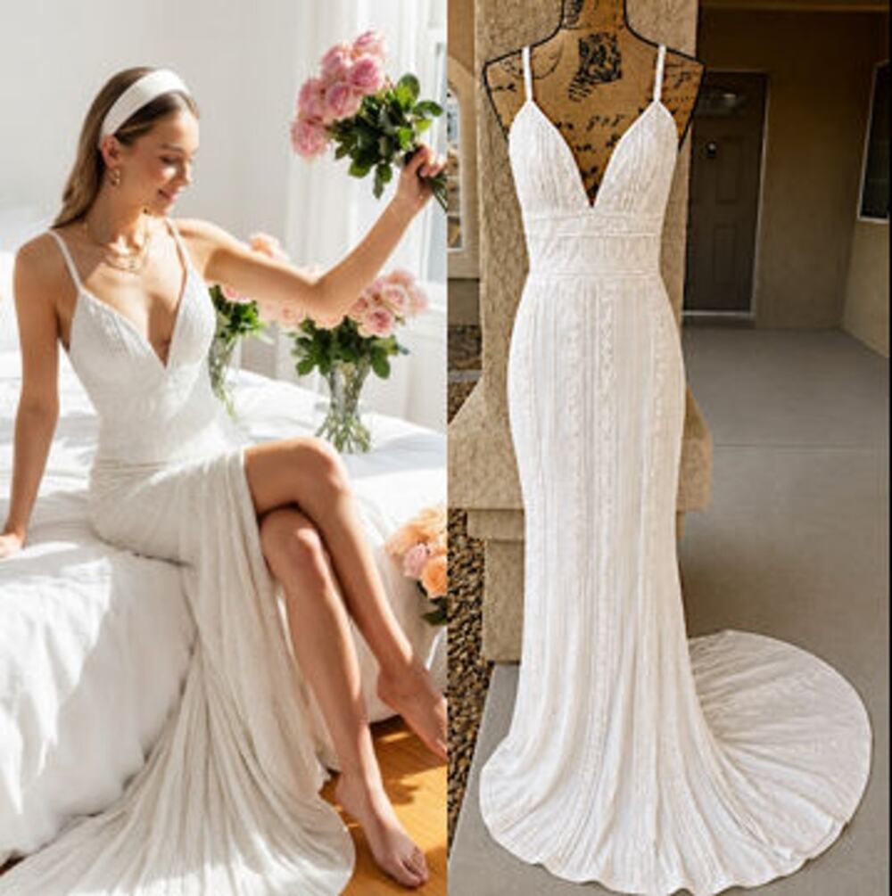 Lulu's White Lace-Textured Spaghetti Strap Midi Dress